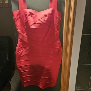 Elegant Red Bandage Dress